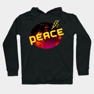 Peace on  a gold  Moon  With yellow  lightning bolt T-Shirt Hoodie